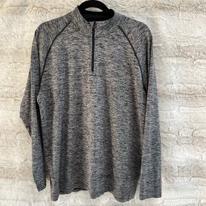 Under‎ Armour 1/4 Zip Heat Gear Active Top Men's LG Grey Long Sleeve Loose Fit
